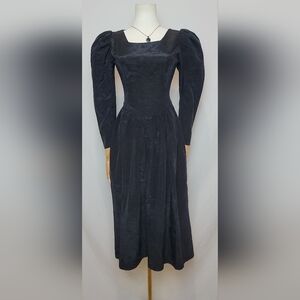 Vintage 1980s Southeastern Puff Sleeve Party Dress, Size 0